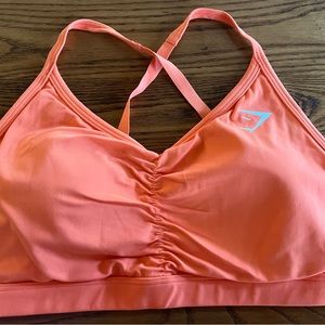 GYMSHARK RUCHED WOMAN’S SPORTS BRA -bright orange- size large